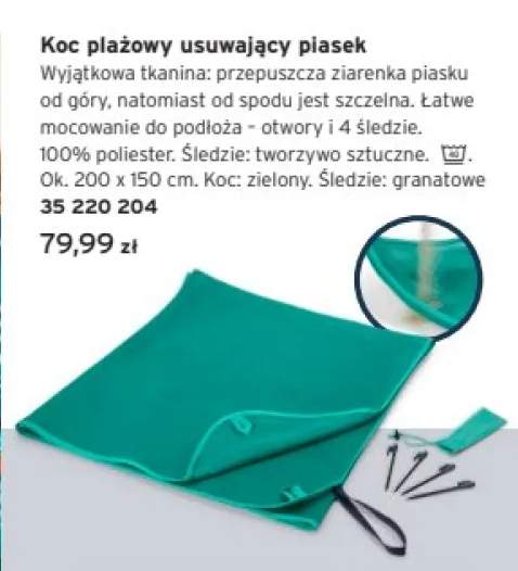 Koc plażowy usuwający piasek