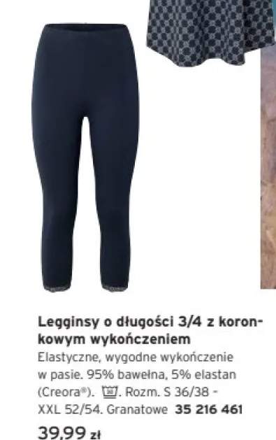 Legginsy o długości 3/4 z koronkowym wykończeniem Tchibo