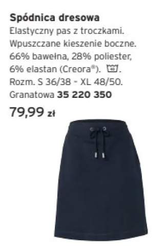 Spódnica dresowa damska granatowa