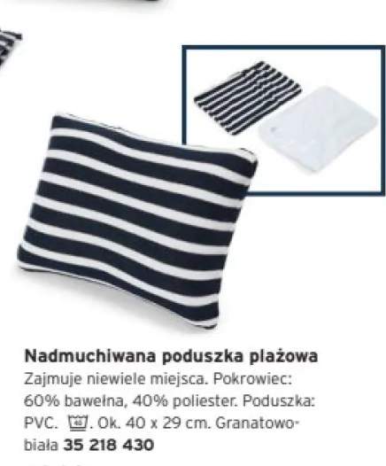 Nadmuchiwana poduszka plażowa granatowo-biała