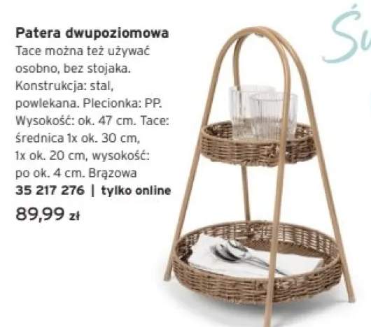 Patera dwupoziomowa wys. ok. 47cm