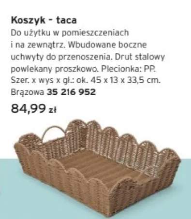 Koszyk - taca brązowa 45x13x33,5cm