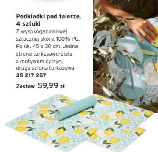 Podkładki pod talerze ze sztucznej skóry 4-pak 45x30cm