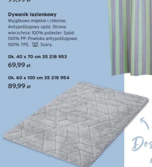 Dywanik łazienkowy 40x70 cm +1 wariant