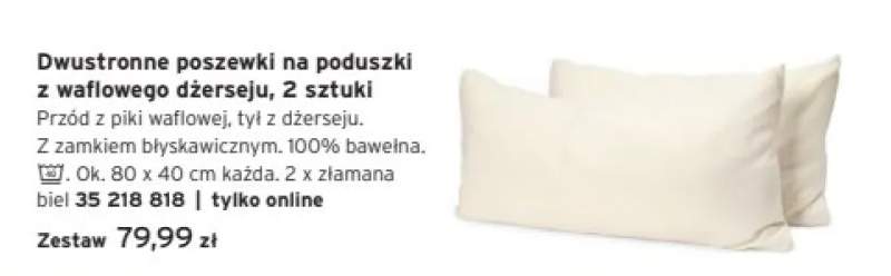 Dwustronne poszewki na poduszki z waflowego dżerseju Tchibo 2-pak