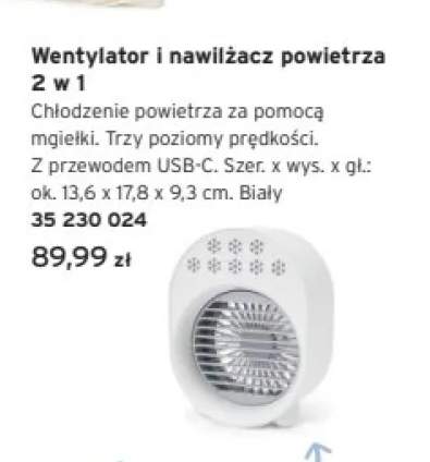 Wentylator i nawilżacz powietrza 2w1 Tchibo