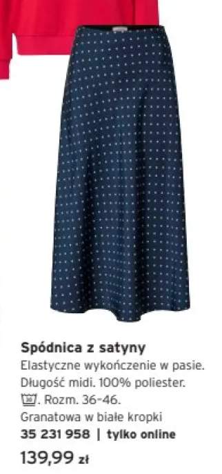 Spódnica z satyny damska