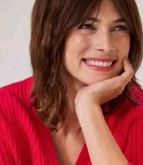 Bluza damska czerwona z tonalnym nadrukiem