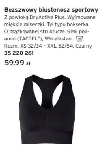 Bezszwowy biustonosz sportowy