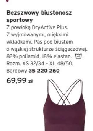 Bezszwowy biustonosz sportowy Tchibo