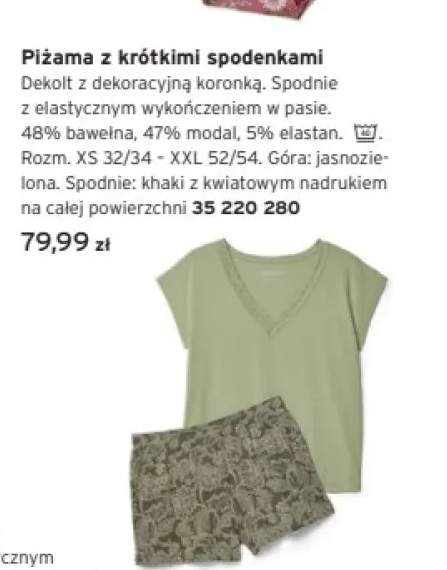 Piżama z krótkimi spodenkami
