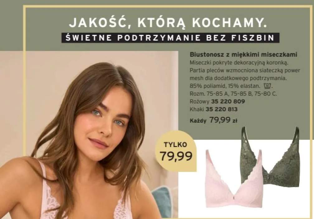 Biustonosz z miękkimi miseczkami różowy +1 wariant