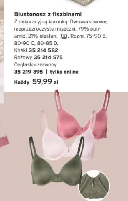 Biustonosz z fiszbinami Khaki +2 warianty