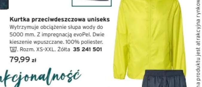 Kurtka przeciwdeszczowa uniseks