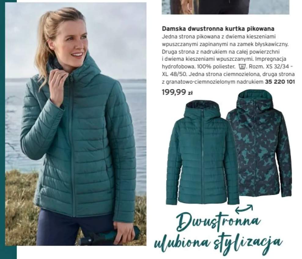 Damska dwustronna kurtka pikowana