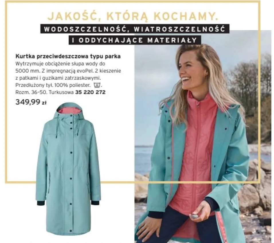 Kurtka przeciwdeszczowa typu parka
