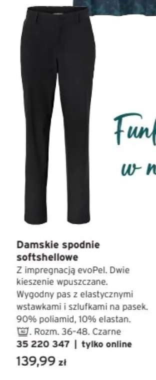 Damskie spodnie softshellowe
