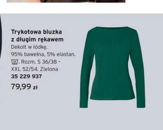 Trykotowa bluzka z długim rękawem