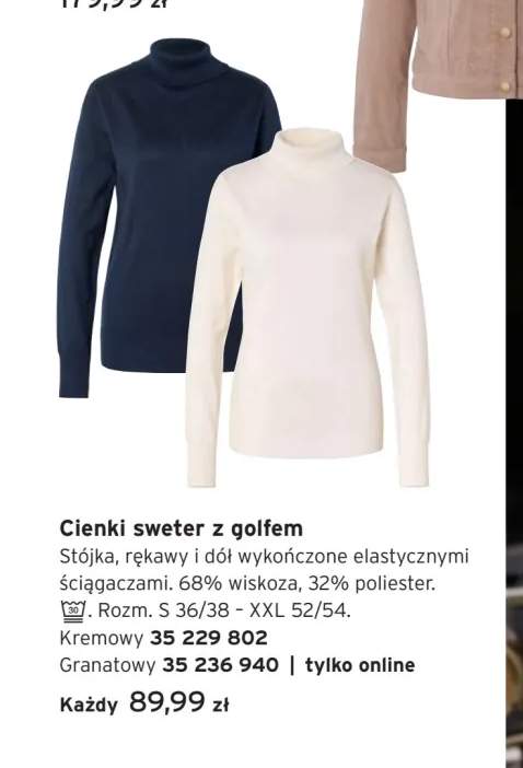 Cienki sweter z golfem