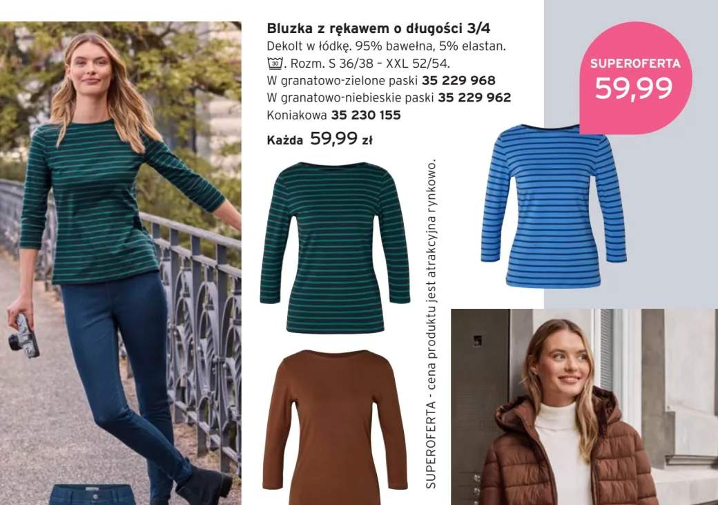 Bluzka z rękawem o długości 3/4
