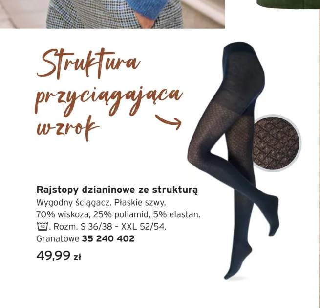 Rajstopy dzianinowe ze strukturą