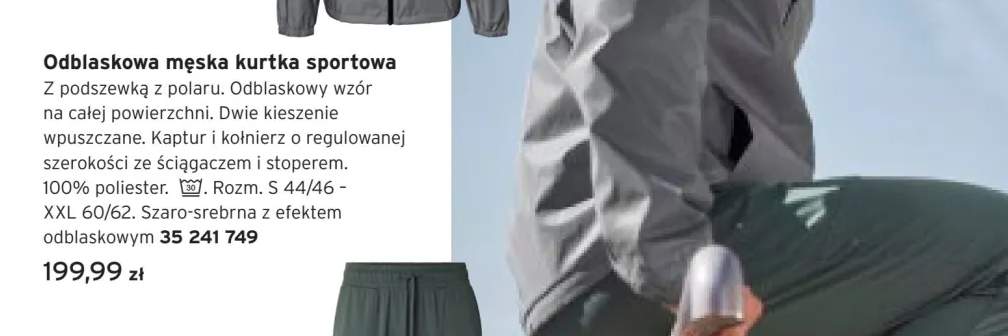 Odblaskowa męska kurtka sportowa