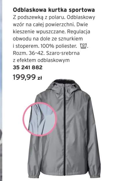 Odblaskowa kurtka sportowa